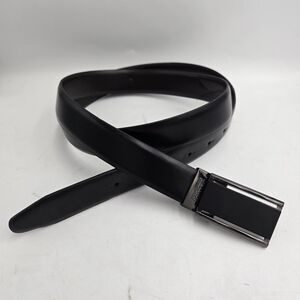 Kenneth Cole Reaction Belt XL 42-44 Black Plaque Buckle Dress Synthetic Leather